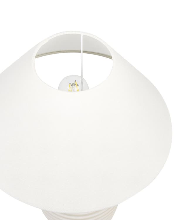 Bordslampa Krämvit Keramik Tygskärm Belysning