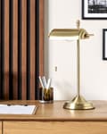 Miniatyrbild 4 av 11: Bordslampa Guld och Svart Metallbas Skärm Justerbar Dragknapp Retro Stil Hemmakontor Belysning