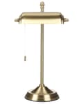 Miniatyrbild 5 av 11: Bordslampa Guld och Svart Metallbas Skärm Justerbar Dragknapp Retro Stil Hemmakontor Belysning