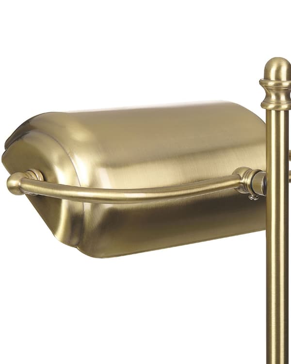 Bordslampa Guld och Svart Metallbas Skärm Justerbar Dragknapp Retro Stil Hemmakontor Belysning