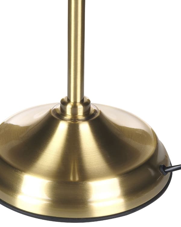 Bordslampa Guld och Svart Metallbas Skärm Justerbar Dragknapp Retro Stil Hemmakontor Belysning