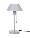 Miniatyrbild 5 av 9: Bordslampa Ljusgrå Järn Konskärm med Dragknapp Kontor Arbetsrum Modern