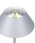 Miniatyrbild 7 av 9: Bordslampa Ljusgrå Järn Konskärm med Dragknapp Kontor Arbetsrum Modern