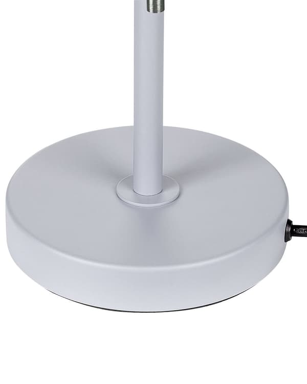 Bordslampa Ljusgrå Järn Konskärm med Dragknapp Kontor Arbetsrum Modern