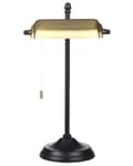 Miniatyrbild 5 av 11: Bordslampa Guld och Svart Metallbas Skärm Justerbar Dragknapp Retro Stil Hemmakontor Belysning