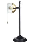 Miniatyrbild 6 av 11: Bordslampa Guld och Svart Metallbas Skärm Justerbar Dragknapp Retro Stil Hemmakontor Belysning