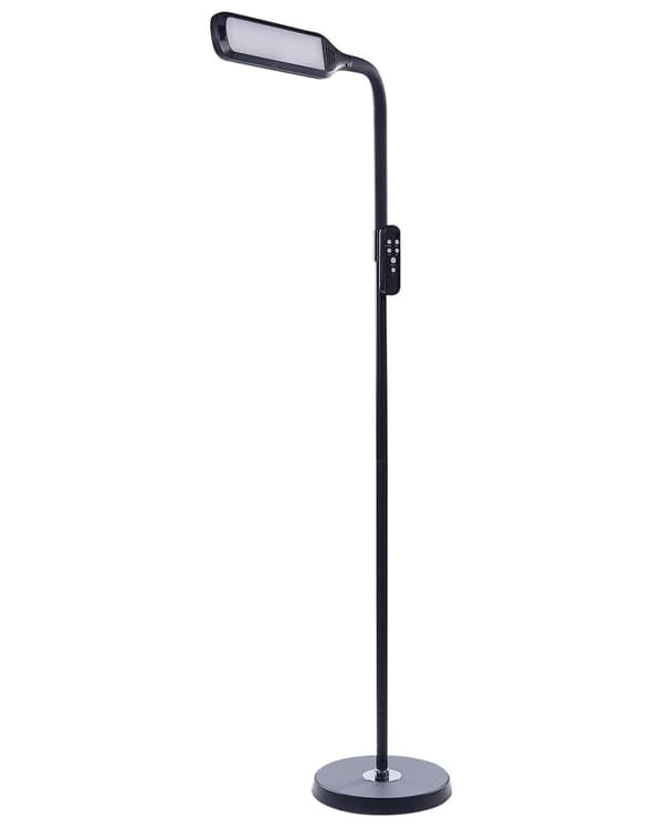 Golvlampa LED Svart Syntetmaterial 160 cm Dimmer Fjärrkontroll Modern Belysning Hemmakontor