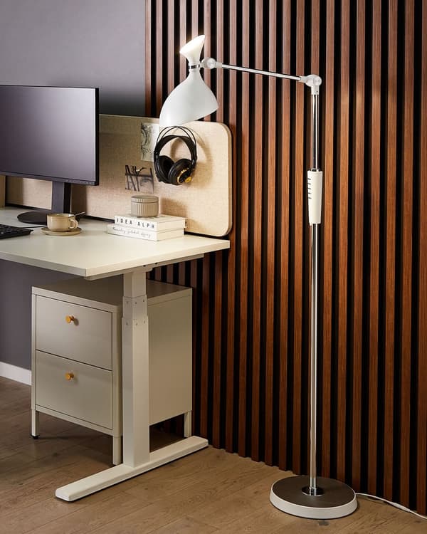 Golvlampa LED Vit Syntetmaterial 169 cm Dimmer CCT Modern Belysning Hemmakontor Vardagsrum