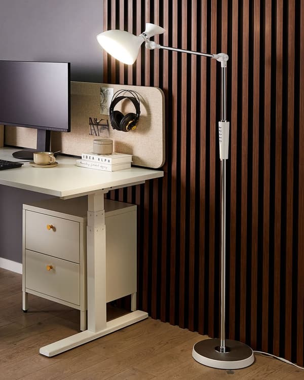 Golvlampa LED Vit Syntetmaterial 169 cm Dimmer CCT Modern Belysning Hemmakontor Vardagsrum