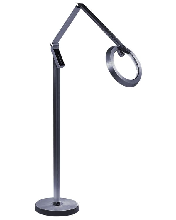 Golv LED-lampa Mörkgrå Syntetiskt Material 170 cm Dimming LCD Modern Belysning Hemmakontor