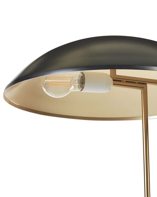 Bordslampa Svart och guld Marmorbas Järnskärm Kontor Studie Modern