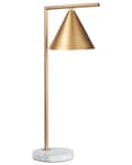 Miniatyrbild 1 av 9: Bordslampa Guld Marmor Bas Konformad Skärm Kontor Arbetsrum Modern