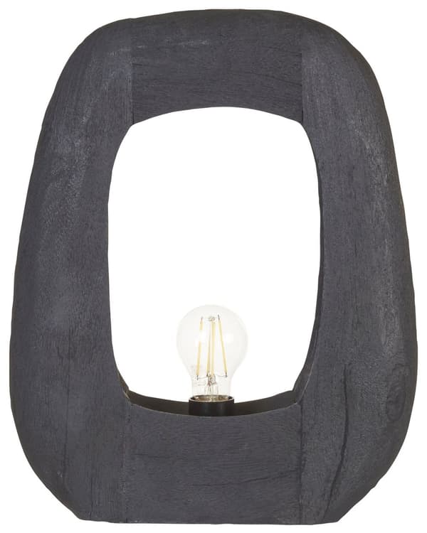 Bordslampa Svart Träbas Öppen Skärm Oregelbunden Form Vardagsrum Sovrum Modernt Modernt