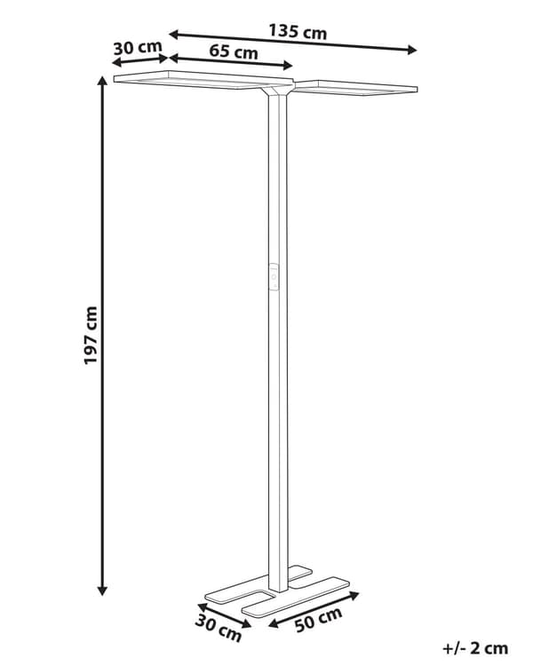LED-golvlampa Svart Aluminium 196 cm Höjd Touch Switch Dimmer Rörelsesensor Modern 2-punktsbelysning Hemmakontor