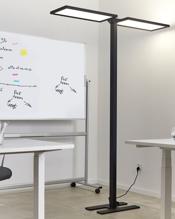 LED-golvlampa Svart Aluminium 196 cm Höjd Touch Switch Dimmer Rörelsesensor Modern 2-punktsbelysning Hemmakontor