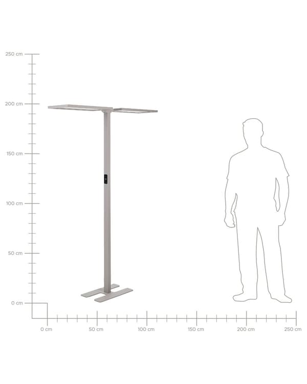 LED-golvlampa Silver Aluminium 196 cm Höjd Touch Switch Dimmer Rörelsesensor Modern 2-punktsbelysning Hemmakontor