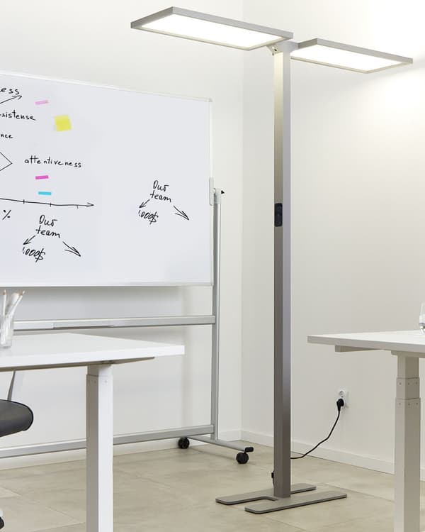 LED-golvlampa Silver Aluminium 196 cm Höjd Touch Switch Dimmer Rörelsesensor Modern 2-punktsbelysning Hemmakontor