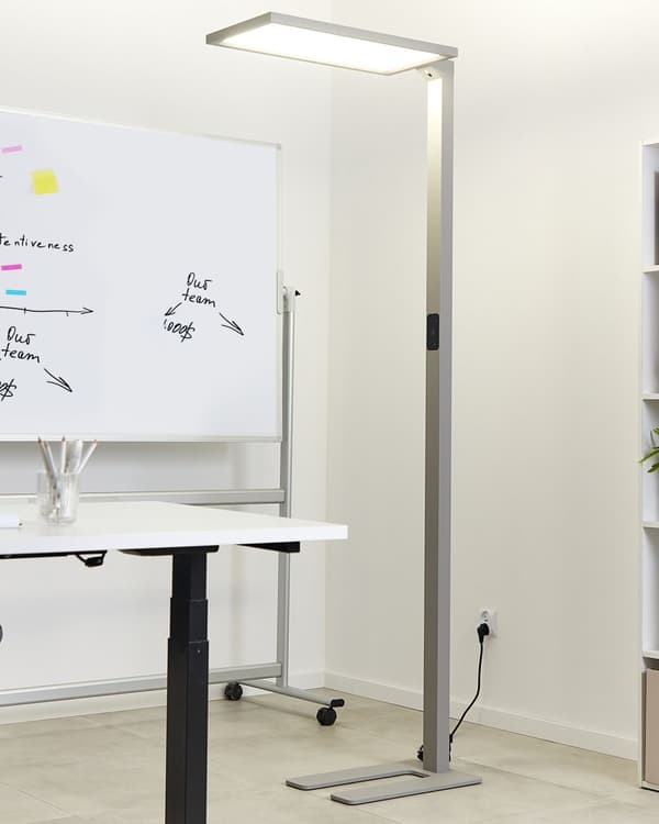 LED-golvlampa Silver Aluminium 196 cm Höjd Touch Switch Dimning Rörelsesensor Modern Belysning Hemmakontor