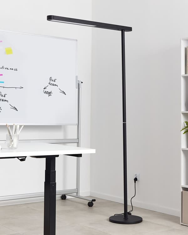 LED-golvlampa Svart Aluminium 186 cm Höjd Strömbrytare Modern Industriell Belysning Hemmakontor