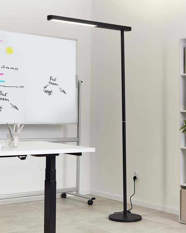LED-golvlampa Svart Aluminium 186 cm Höjd Strömbrytare Modern Industriell Belysning Hemmakontor