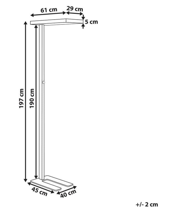 LED-golvlampa Svart Aluminium 197 cm Höjd Knopp Strömbrytare Dimning Modern Industriell Belysning Hemmakontor