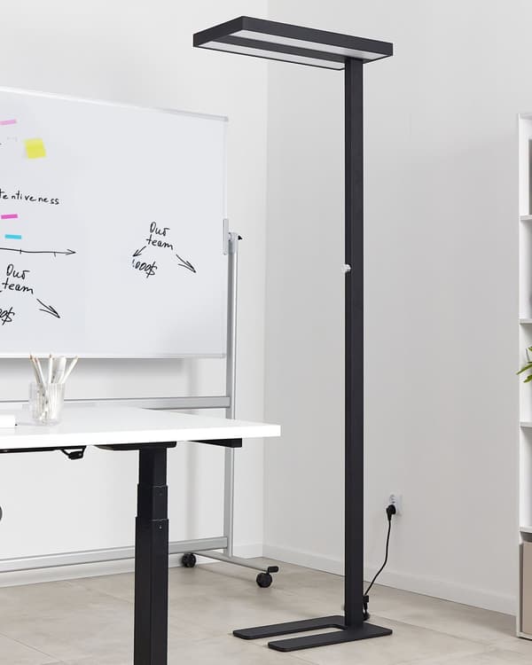 LED-golvlampa Svart Aluminium 197 cm Höjd Knopp Strömbrytare Dimning Modern Industriell Belysning Hemmakontor