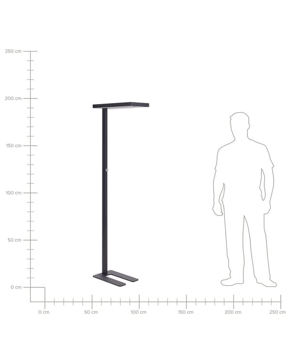 LED-golvlampa Svart Aluminium 197 cm Höjd Knopp Strömbrytare Dimning Modern Industriell Belysning Hemmakontor