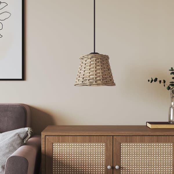 vidaXL lampeskærm til loftlampe Ø15x12 cm flet brun