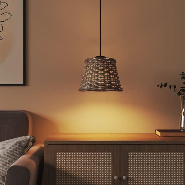 vidaXL lampeskærm til loftlampe Ø15x12 cm flet brun