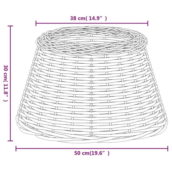 vidaXL Lampeskjerm hvit Ø50x30 cm flettet