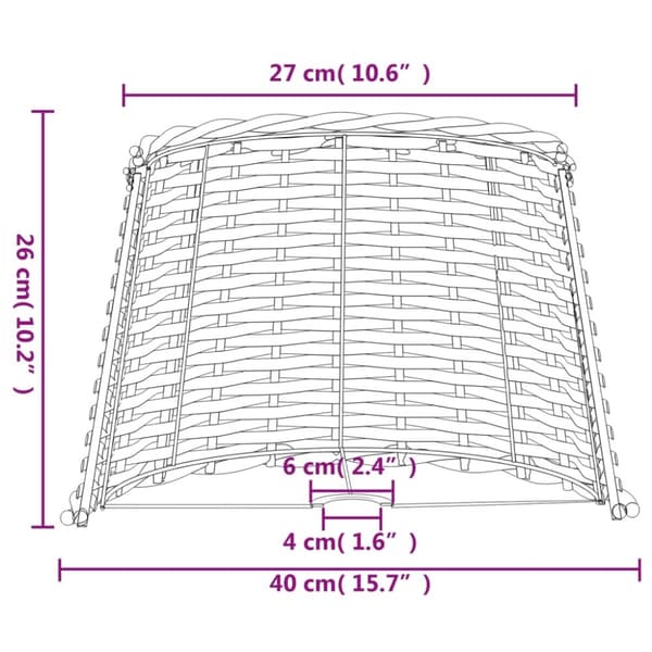 vidaXL Lampunvarjostin ruskea Ø40x26 cm paju