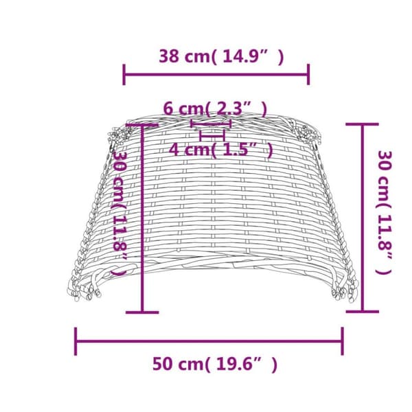 vidaXL lampeskærm til loftlampe Ø50x30 cm flet brun
