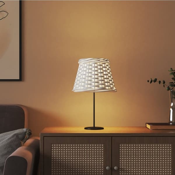 vidaXL Lampskärm vit Ø15x12 cm korgmaterial