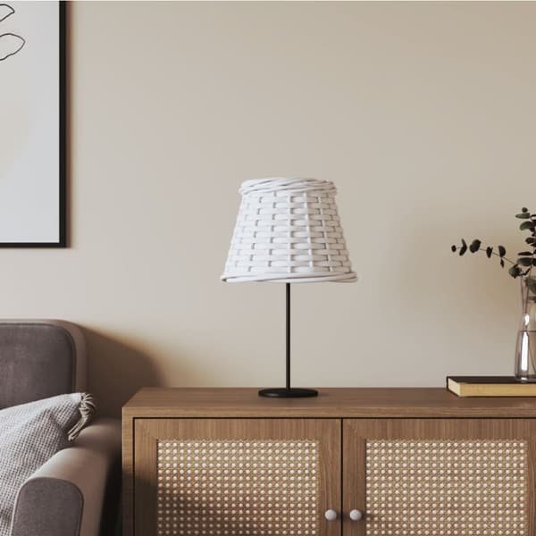 vidaXL Lampskärm vit Ø15x12 cm korgmaterial