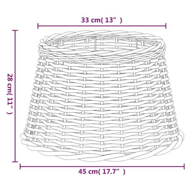vidaXL Lampskärm brun Ø45x28 cm korgmaterial