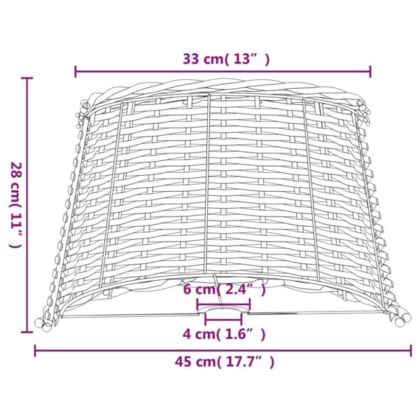 vidaXL Lampskärm brun Ø45x28 cm korgmaterial