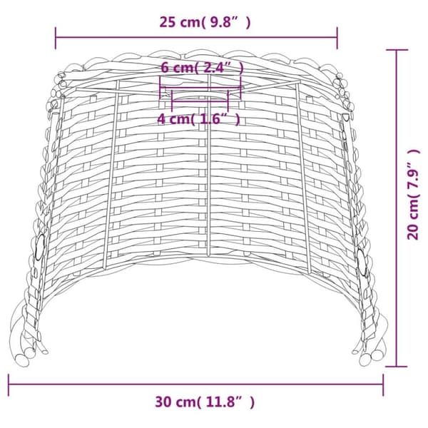 vidaXL Taklampeskjerm brun Ø30x20 cm flettet