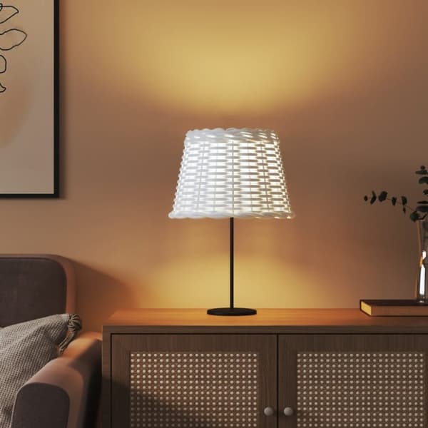 vidaXL Lampskärm vit Ø30x20 cm korgmaterial