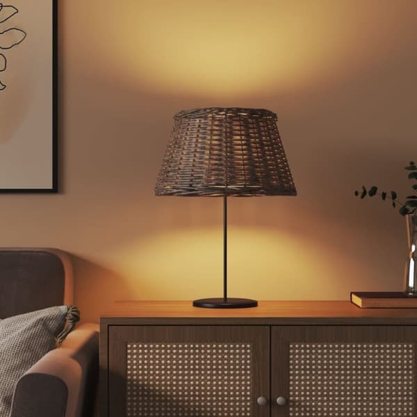 vidaXL Lampskärm brun Ø50x30 cm korgmaterial