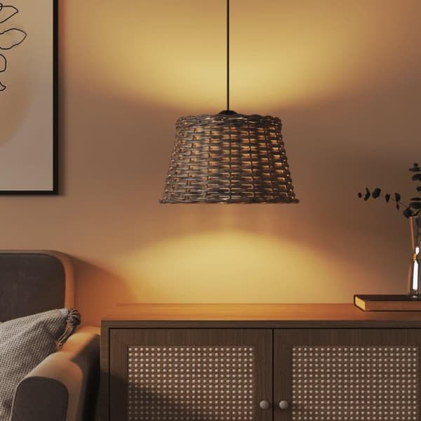 vidaXL Taklampskärm brun Ø38x23 cm korgmaterial