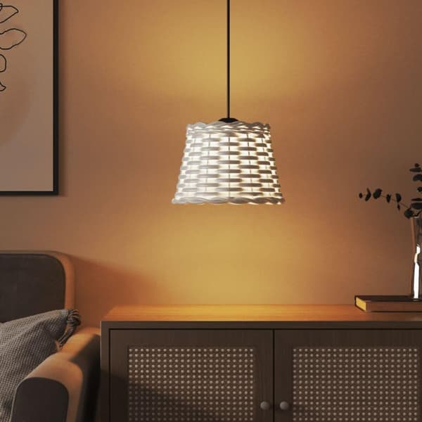vidaXL lampeskærm til loftlampe Ø20x15 cm flet hvid