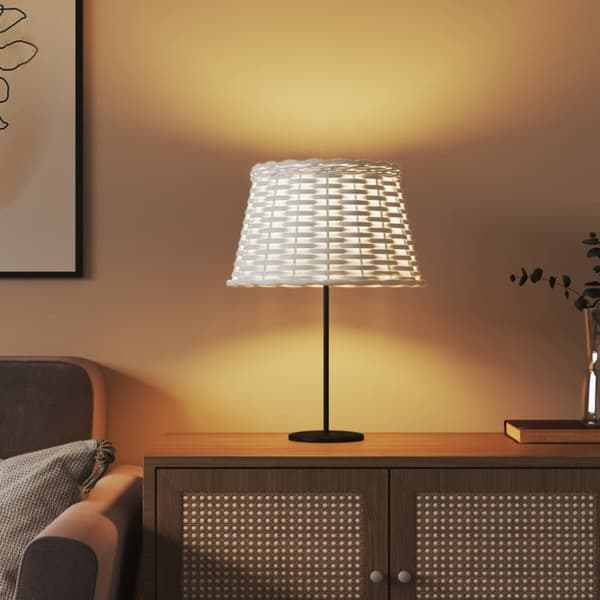 vidaXL lampeskærm Ø38x23 cm flet hvid