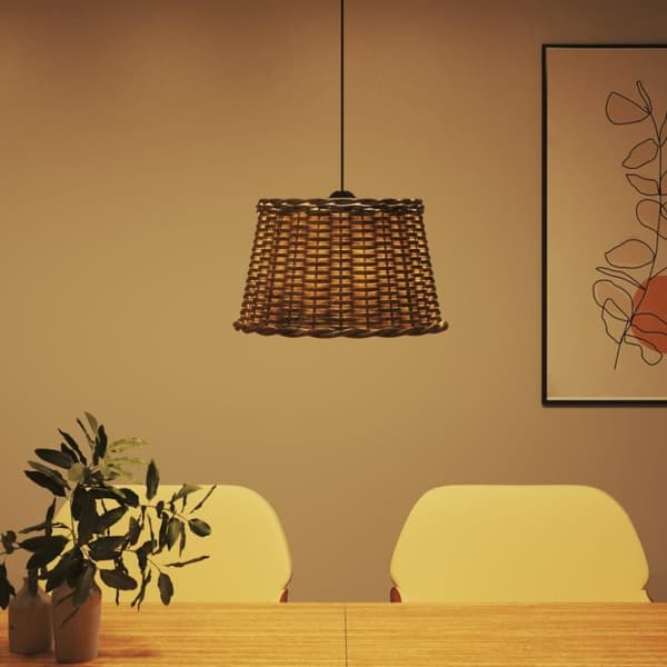 vidaXL Taklampskärm brun Ø45x28 cm korgmaterial