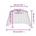 Pikkukuva 6 / 7: vidaXL Kattovalaisimen varjostin valkoinen Ø50x30 cm paju