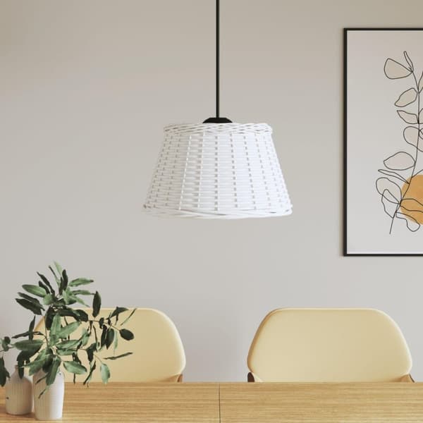 vidaXL Kattovalaisimen varjostin valkoinen Ø50x30 cm paju