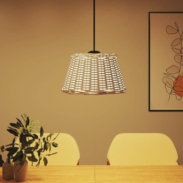 vidaXL Kattovalaisimen varjostin valkoinen Ø50x30 cm paju