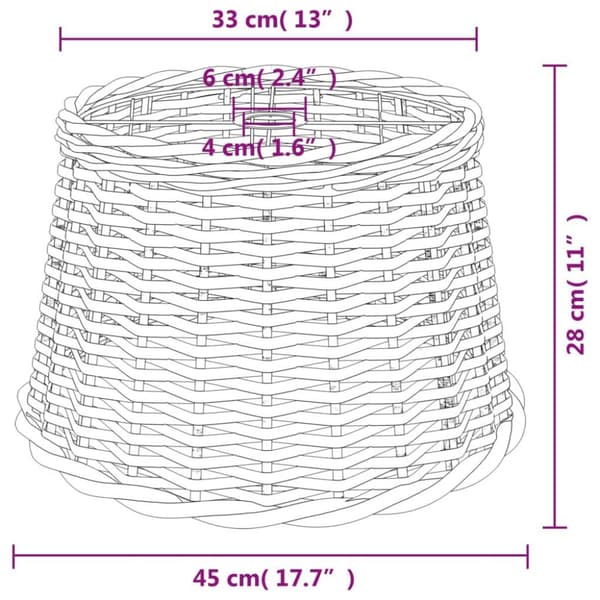 vidaXL lampeskærm til loftlampe Ø45x28 cm flet brun