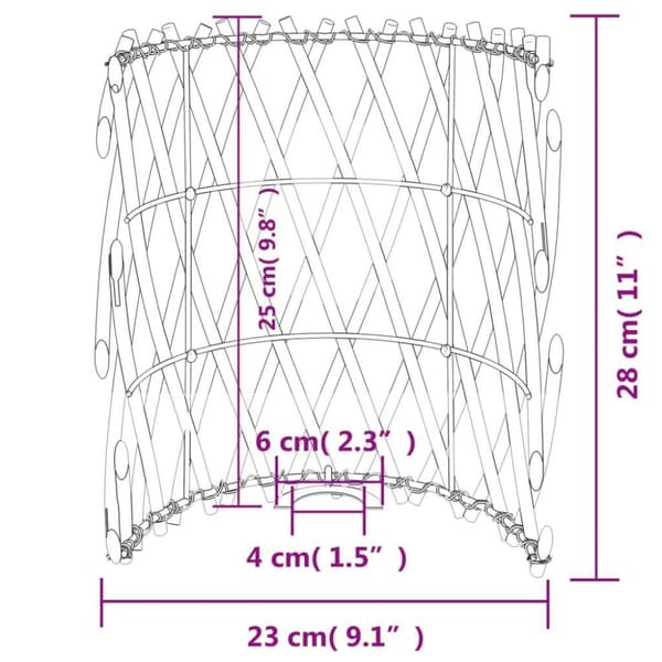 vidaXL Lampeskjerm Ø23x28 cm flettet