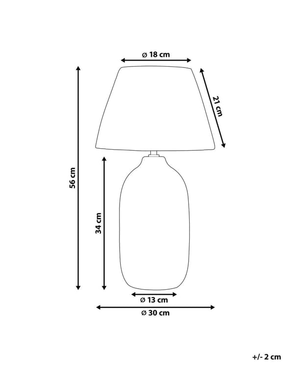 Bordslampa Grå Keramik 56 cm Naturlig Konformad Pappersskärm Sängbord Vardagsrum Sovrum Belysning