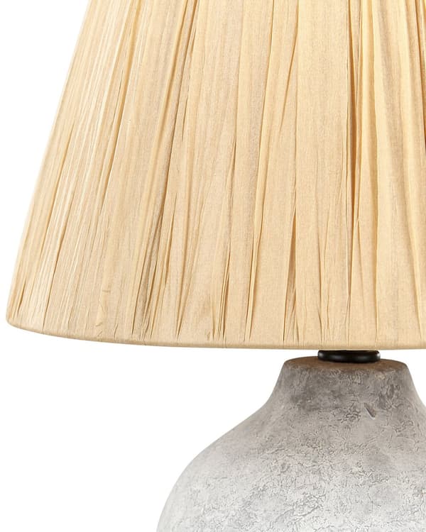 Bordslampa Grå Keramik 56 cm Naturlig Konformad Pappersskärm Sängbord Vardagsrum Sovrum Belysning
